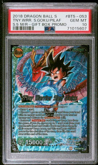 2018 DRAGON BALL SUPER CARD GAME SERIES 5 MIRACULOUS REVIVAL #BT5-053 TNY.WRR. S.GOKU/PILAF S.5 M/R-GIFT BOX PROMO PSA 10