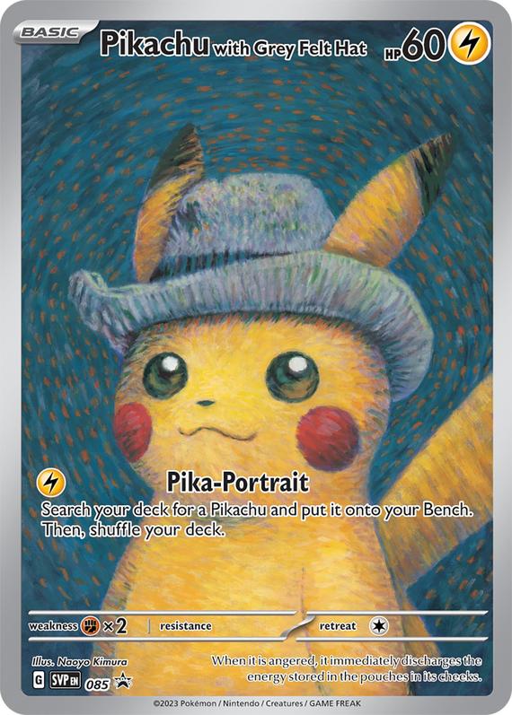 Image of Pikachu with Grey Felt Hat Scarlet and Violet Promos (svp) #085